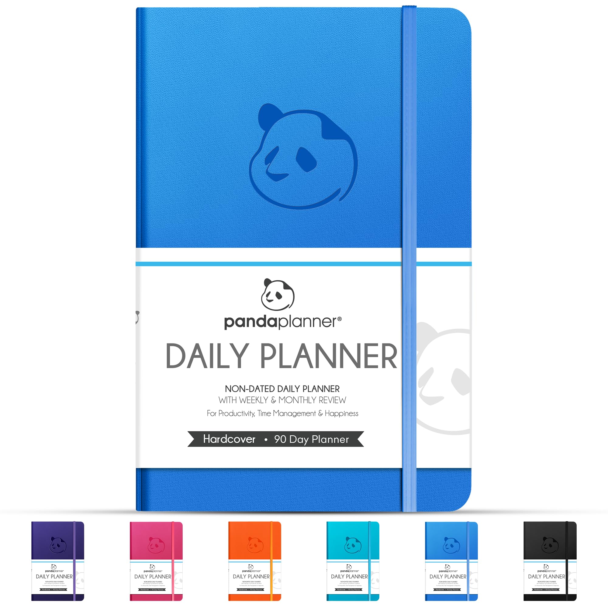 Blue Daily 2022-2023 Planner,Hardcover Undated 90 Day,Calendar and Gratitude Journal to Increase Productivity, Time Management & Happiness,Daily, Weekly & Monthly Agenda by Panda Planner,5.25”x8.25” — image 1