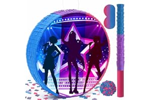 Blueweenly Kpop Piñata Kpop Party Decorations Music Theme Party Piñata with Stick Blindfold Confetti Disco Parties Supply Pho