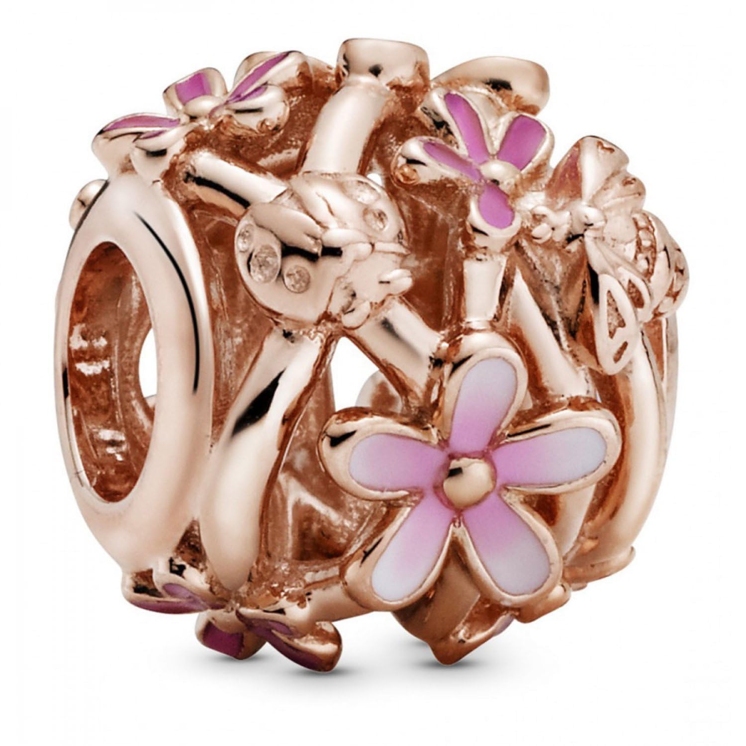 Pandora Openwork Pink Daisy Flower Charm 788772C01