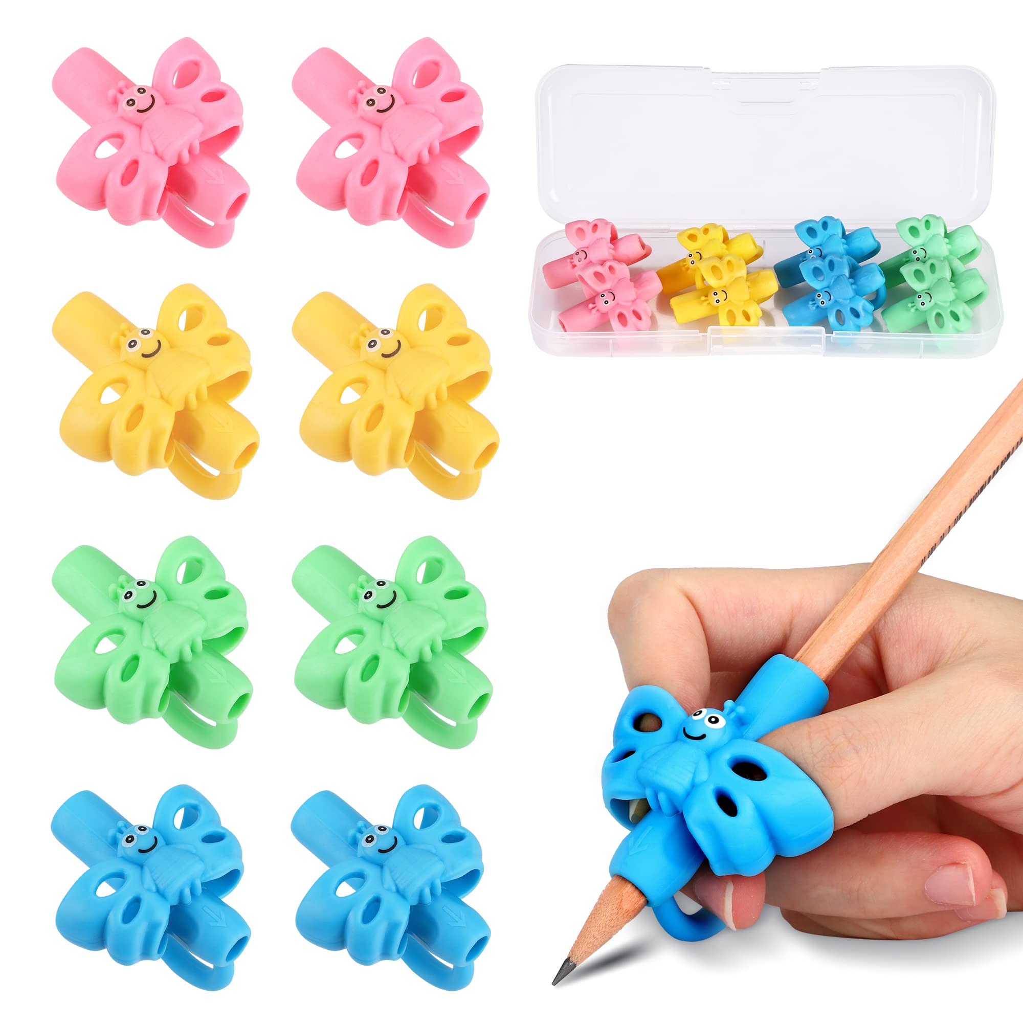 Photo 1 of *ONLY 6* 8 Packs Pencil Grips - Koabbit Pencil Grips for Kids Handwriting for Toddlers & Preschoolers, Pencil Holder Grip Posture Correction Training Writing Aid.