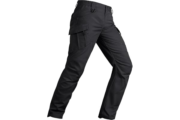 TACVASEN Men's Work Tactical Cargo Pants Ripstop Waterproof Lightweight Military Hiking Outdoor Pant with 9 Pockets