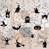 Halloween Hanging Swirl Decorations, 36 PCS Ghost Pumpkin Witch Ceiling Streamers, Indoor Outdoor Halloween Party Supplies for Home Classroom Office Wall Decor