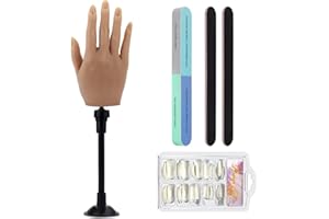 YOKILLY Silicone Practice Hand for Acrylic Nails, Realistic Flexible Fake Nail Hand Practice with Bracket, Soft Bendable Mannequin Hand for Nail Practice Hands for Nail Technician and Beginner