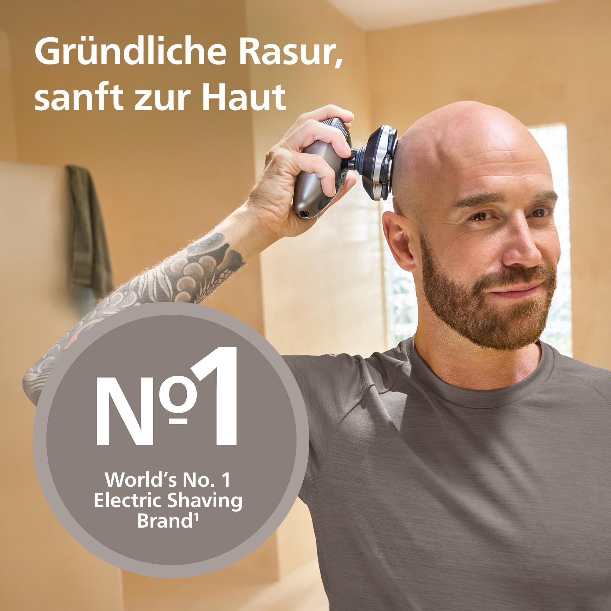 PHILIPS Head Shaver Pro Series 9000 – Glatzenrasierer für Männer und Frauen, flexibler 360grad-Scherkopf und ComfortCut-Klingen für eine gründliche Rasur, sanft zur Haut, Modell HS9980/15 2