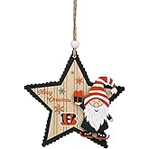 FOCO NFL Cincinnati Bengals Wooden Star Ornament with Gnome – Officially Licensed Holiday Decoration