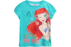 Disney Girls' T-Shirt - Cinderella, Little Mermaid, Rapunzel, Beauty and The Beast - Princess Shirt for Toddlers (2T-6X)