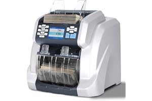 RIBAO TECHNOLOGY Ribao BCS-160 Two-Pocket Mixed Denomination Money Counter, Bank Grade Multi Currency Cash Bill Counter & Sorter with Reject Pocket Serial Number 2-Year Warranty