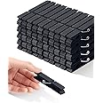 Colored Clothespins, Colorful Clothes Pins Wooden Clips Rainbow Colors 50 Pack Decorative Crafts Pegs Photos Pictures Decoration Clip Clothing Hanging Closepins, 2.83 Inch (Black)