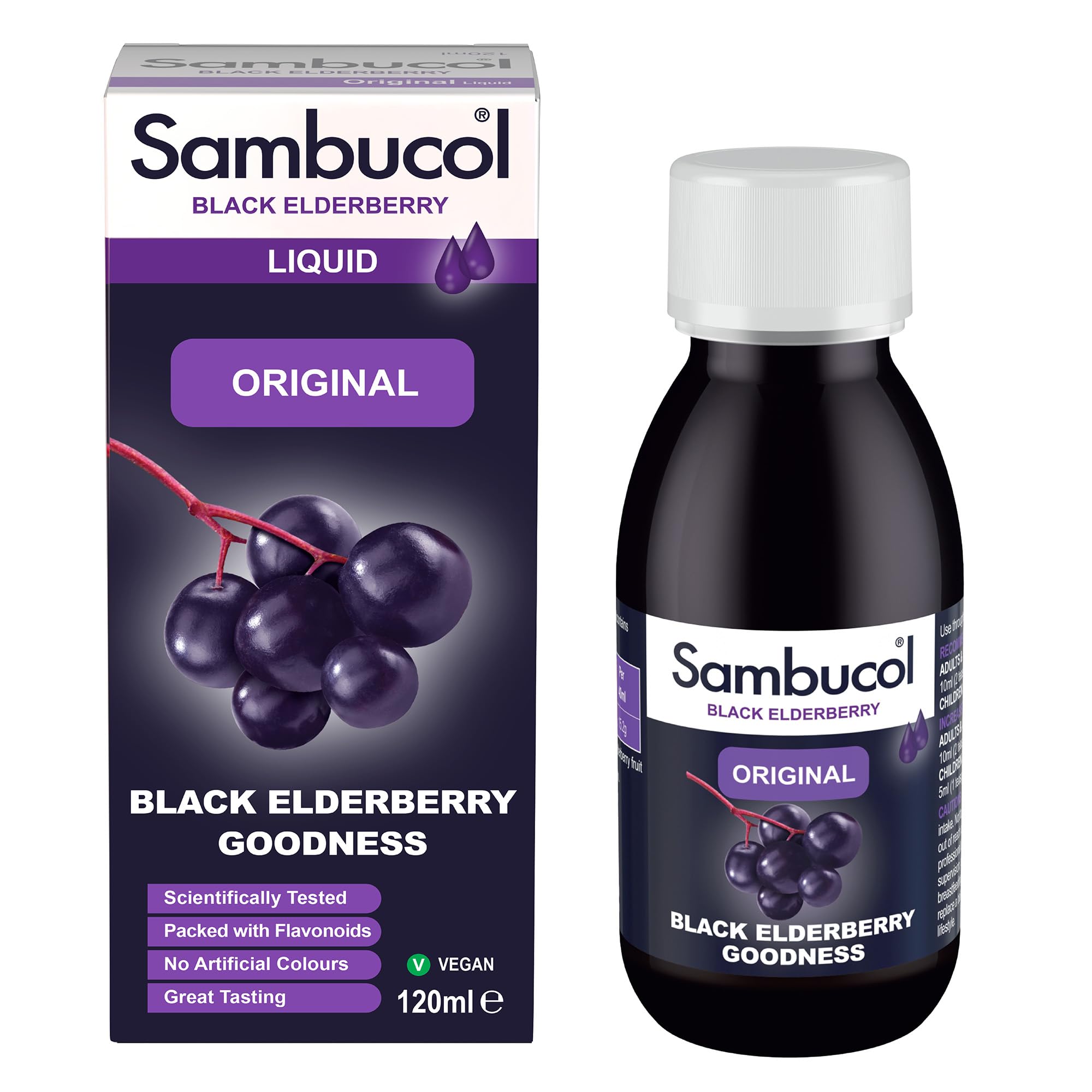 Sambucol Original Natural Black Elderberry | Antioxidant Supplement | 120ml