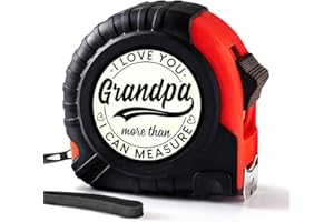 PORSWISH Grandpa Gifts - Grandpa Birthday Gifts from Granddaughter, Grandson, Grandkids - Best Gifts for Great New Promoted to Grandpa - Woodworking Carpenter Measuring Tape