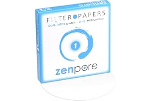 ZENPORE Filter Paper 12.5cm Lab Qualitative Filter Paper for Chemistry, Standard Qualitative Grade 1-Medium Flow 125mm(100 Discs)