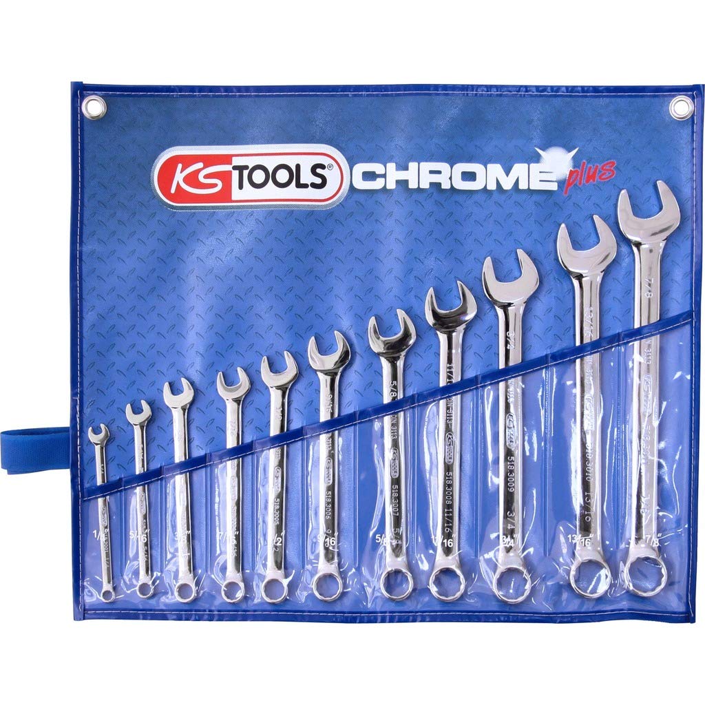 KS Tools 518.3 Chrome+ Combination Spanner Set (11 Pieces)