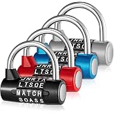 Shimeyao 4 Pcs 5 Digit Word Combination Lock Heavy Duty, Letter, Multicolor | 5 Letter Gym Locker Escape Room Locks Keyless Resettable Metal Lock for College Gym Toolbox Hasp Cabinet
