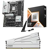 Micro Center CPU Motherboard Memory Combo: AMD Ryzen 7 9800X3D CPU Processor + MSI B850 Gaming Plus WiFi Motherboard + KLEVV Bolt V DDR5 32GB (2x16GB) 6400MHz CL30 Ram Memory White
