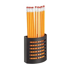 InterDesign Forma Magnetic Pencil Cup Holder, Organizer for Kitchen, Locker, or Office Matte Black - Set of 1