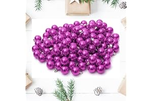 TKYGU Halloween Decoraions Christmas Ball Ornaments Purple 144 Pack 1.18 inches Christmas Tree Balls, Used for Christmas Holidays, Wedding Party Decoration, Home Decoration,Tree Ornament