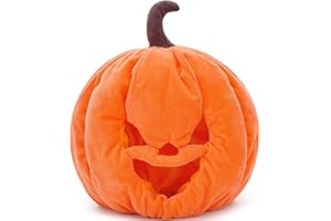 Tezituor Halloween Pumpkin Head Mask Costume Pumpkin Hat Decorative Plush for Kids&Adults, Orange, Choose from 11'' and 14''
