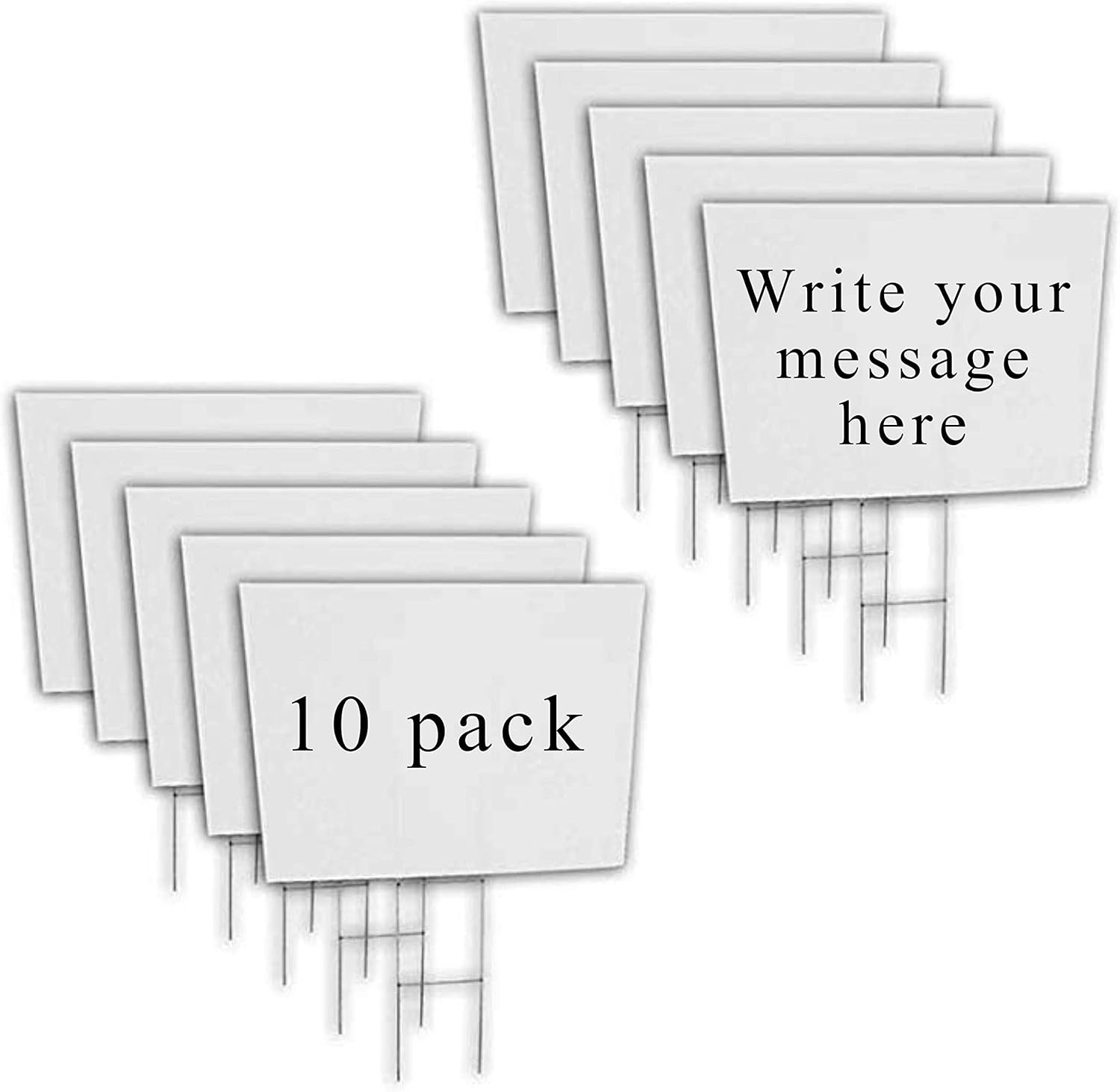 Genericc Yellow 510 Pack Blank Yard Signs with Metal