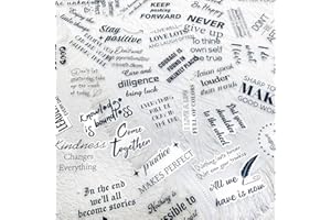 YOKSAS 50Pcs Motivational Transparent Quote Stickers for Scrapbooking – Aesthetic Black Clear Positive Stickers for Journaling, Planners, Resin Crafts, Notebooks, Laptop, Gift Decoration