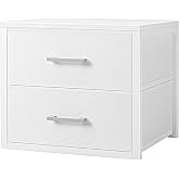 BOLUO Stackable Storage Drawers Closet Organizers and Storage Fabric White 2 Drawer Dresser for Bedroom Modern