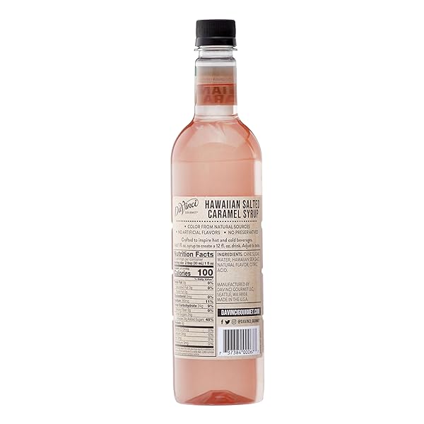 DAVINCI GOURMET NATURALS HAWAIIAN SALTED CARAMEL SYRUP, 25.4 FL OZ (PACK OF 1)