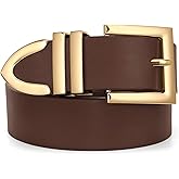 SUOSDEY Plus Size Women's Leather Belts for Jeans Pants Dress Fashion Women Waist Belt with Gold Buckle