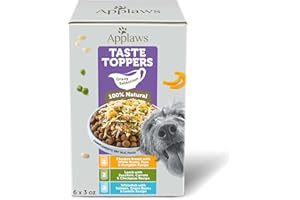 Applaws Taste Toppers, Grain-Free Dog Food Topper, Limited Ingredient, Variety Selection in Gravy (6 x 3oz Pouches)