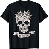 Floral Headdress Skull It's Fine Banner T-Shirt