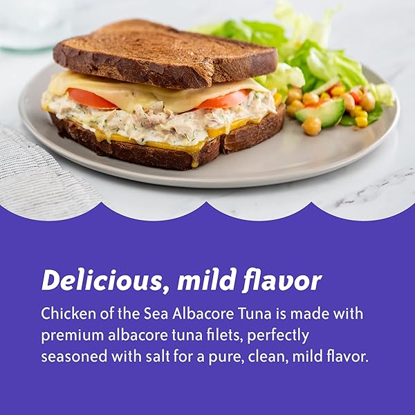CHICKEN OF THE SEA SOLID WHITE PREMIUM ALBACORE TUNA IN WATER, WILD CAUGHT TUNA, 5 OZ. CAN (PACK OF 1)