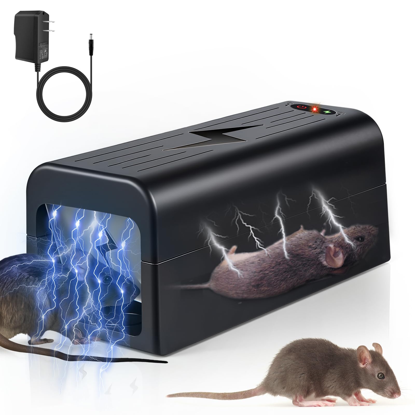 Photo 1 of Electric Mouse Traps Indoor for Home, No-Touch Electronic Rat Trap for House, Living Rooms, Kitchens, Garages, Reusable Rodent Trap Zapper for Rats Mice Chipmunks(Black)