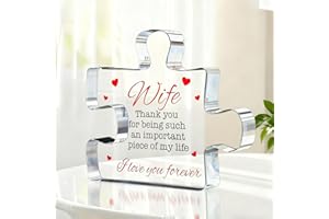 Valentine's Gifts for Wife - Engraved Acrylic Block Wife Gift - Cute Gifts from Husband - Birthday Gift Ideas Keepsake for De