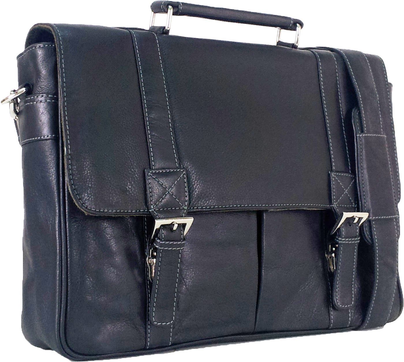UNICORN Real Leather 16.4" laptop bag Messenger Briefcase Black #1J