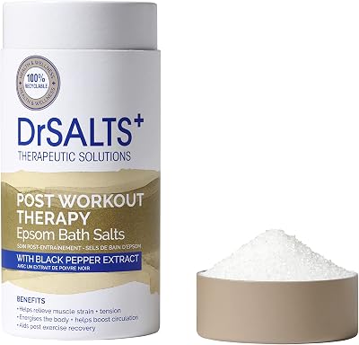 Dr Salts 100% Epsom Bath Salts Post Workout 750g Black Pepper Oils