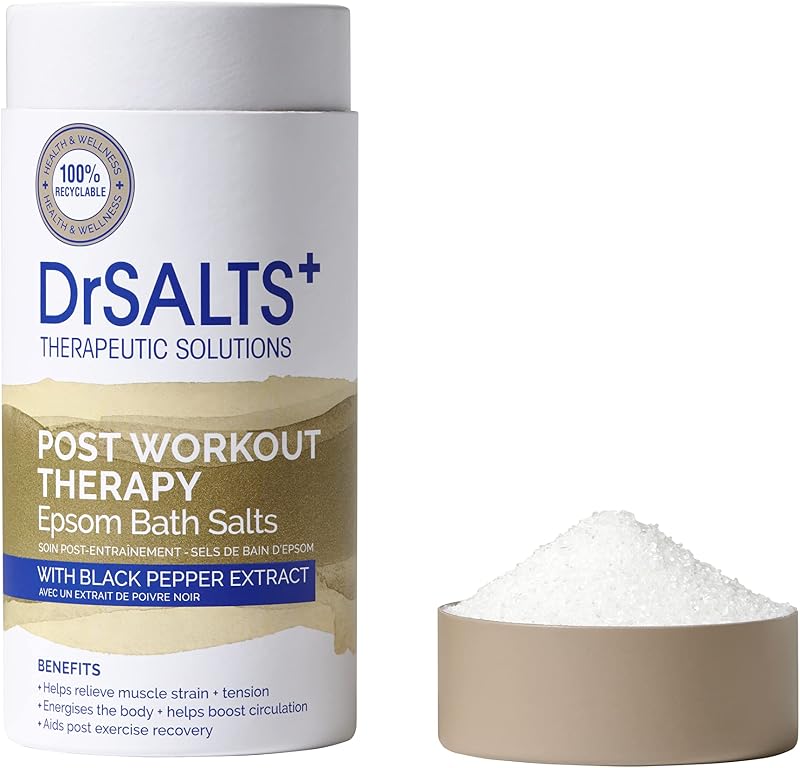 Dr Salts 100% Epsom Bath Salts Post Workout 750g Black Pepper Oils