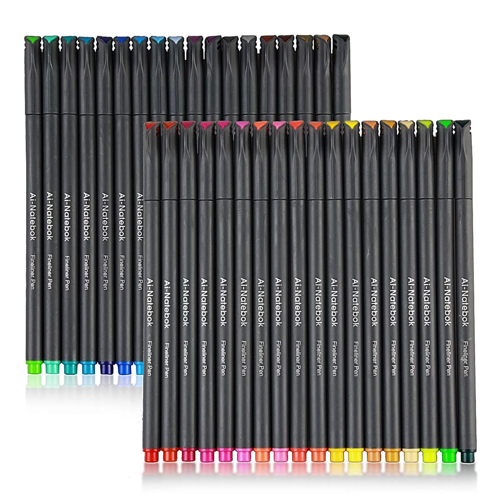 ai-natebok Dual Tip Brush Marker Pens, 0.4 Fine Tip Markers & Brush Pen for Bullet Journal Adults