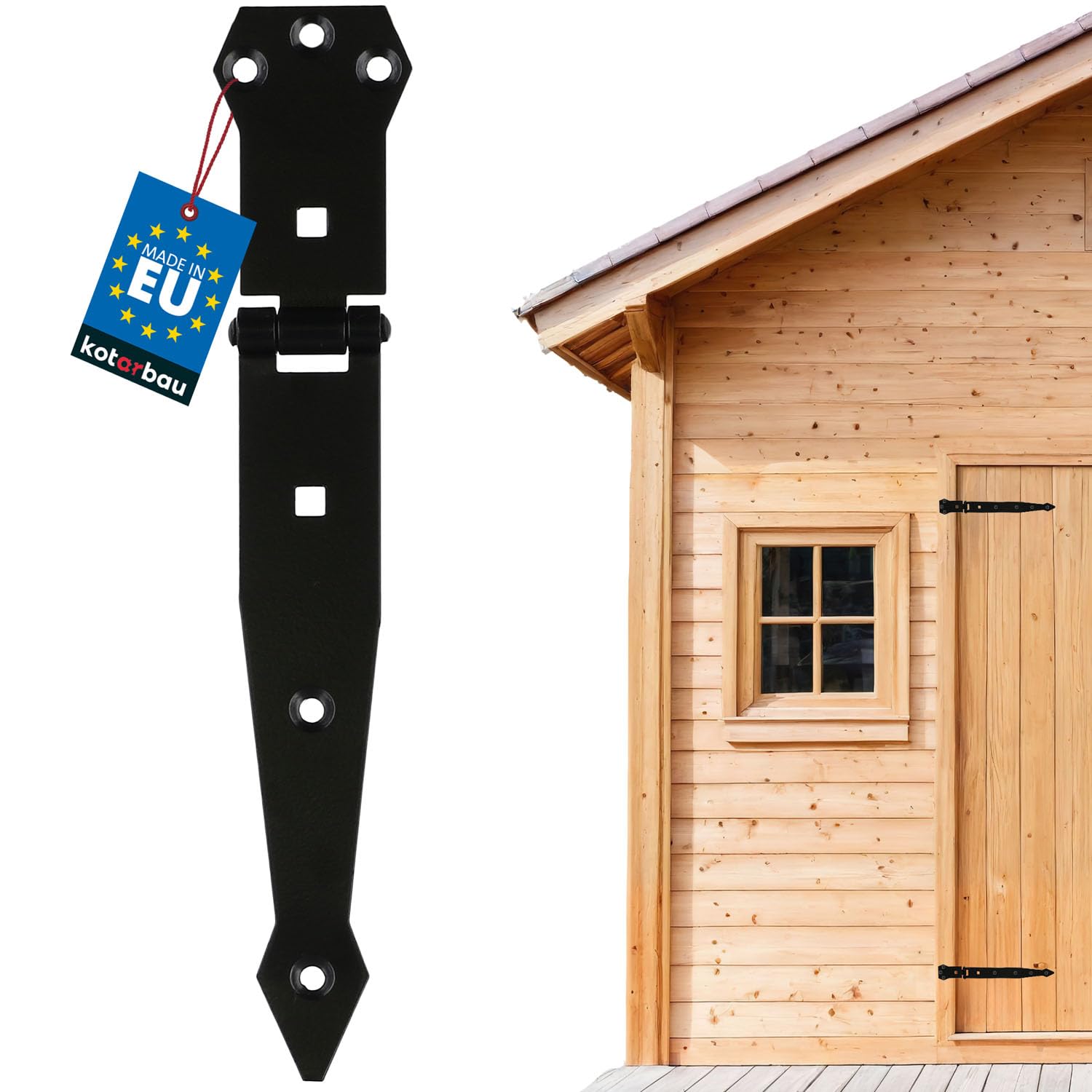 KOTARBAU Door Hinge Powder-Coated Door Hinge Cross Hinge Black Rustproof Top 200 mm