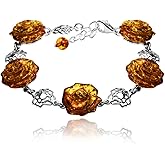 Ian and Valeri Co. Amber Sterling Silver Rose Bracelet 8 Inches