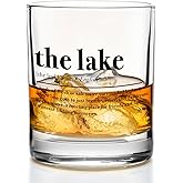 Yomisex Lake Gifts Whiskey Glasses 10 oz, Lake House Decor and Gifts, Lakeside Definition Old Fashioned Rocks Glasses for Women Men Drinking Scotch Bourbon Cocktail Liquor Vodka