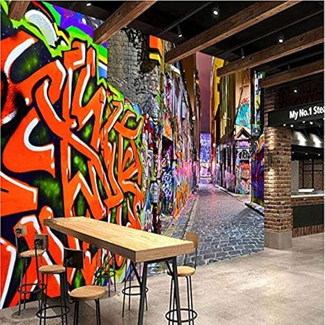 Amazon Co Jp 防水 防汚落書き壁紙現代アートストリート装飾壁画防水壁紙寝室 400x280cm ホーム キッチン