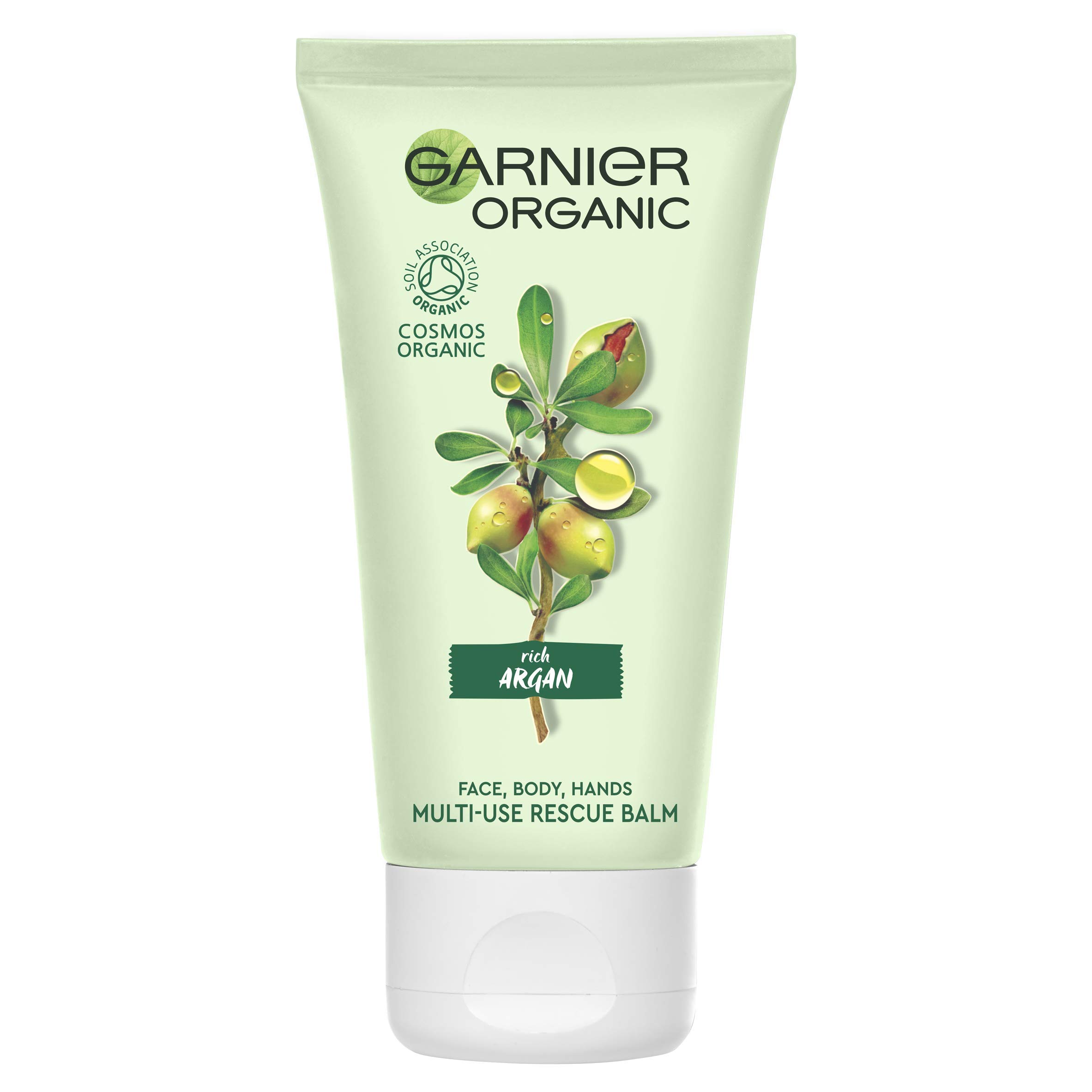 Garnier Organic Argan Multi Use Rescue Balm for Face, Body and Hands, Instantly Nourishes and Soothes Dry Hands & Dry Patches 50 ml