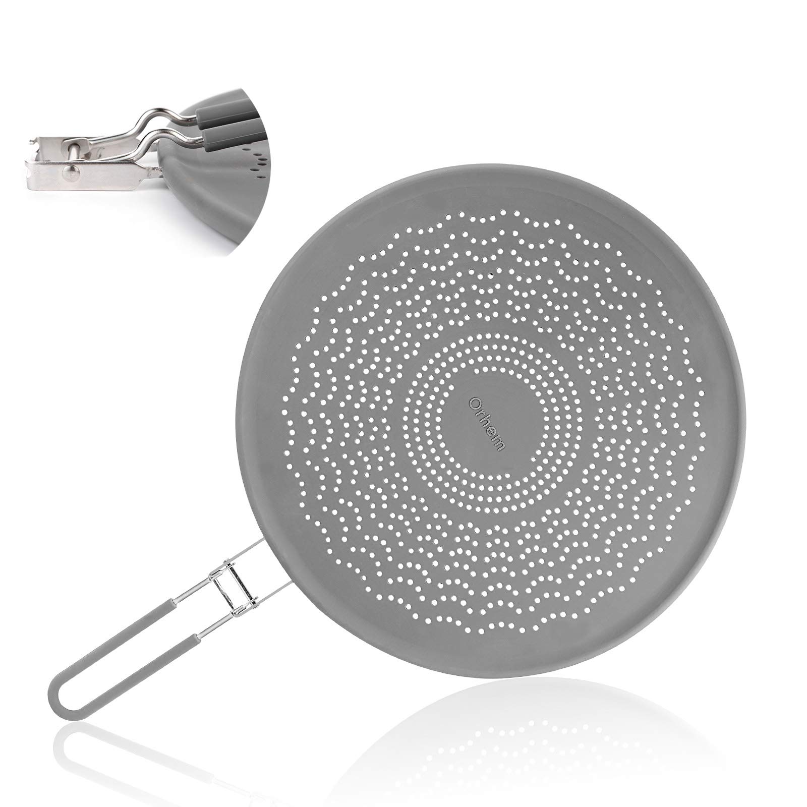 Photo 1 of 13” Silicone Splatter Screen Pan Cover with Folding Handle, Heat Insulation Cooling Mat, Strainer, Drain Board, Oil Splash Guard for Frying Pan