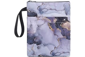 DSIUE Book Sleeve Book Covers Book Protector with Zipper Washable Fabric for Teen Adult Book Lover Teacher Student,11.4 X 9 Inch (Marble Purple)