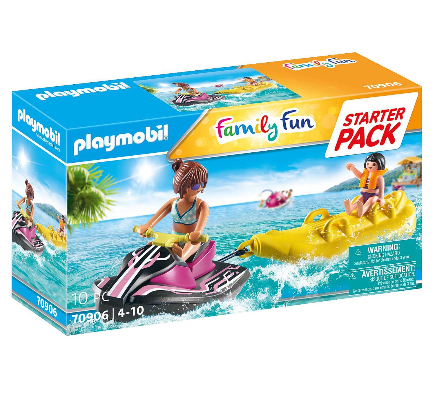 PLAYMOBIL Family Fun 70906 Starter Pack Water Scooter with Banana Boat, Floats on Water, Toy for Children Ages 4+