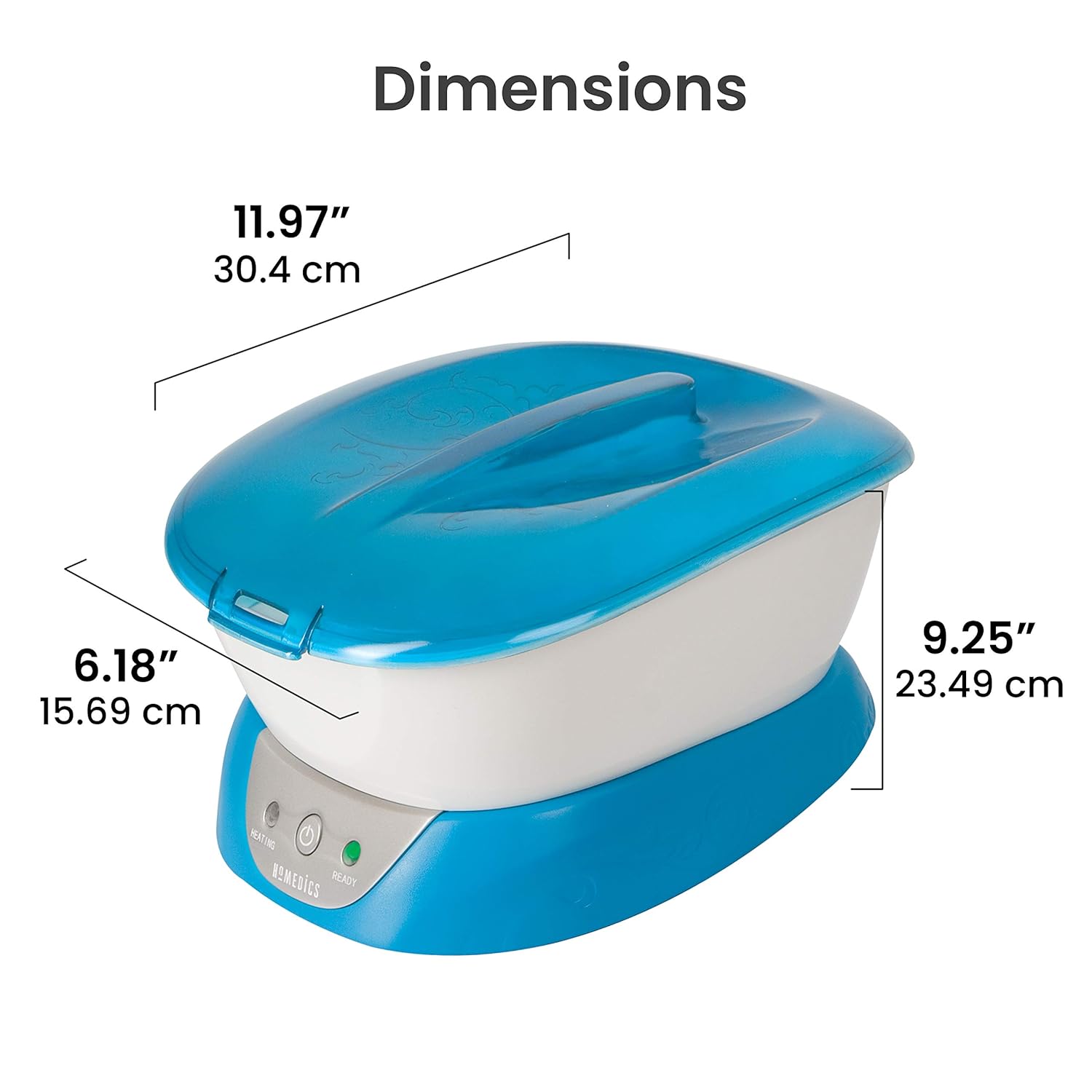 HoMedics ParaSpa Paraffin Wax Bath | Wax Warmer | Bonus 3 lb Paraffin Wax & 20 Hand Liners | Soothing Hand & Foot Spa | Moisturizing System | Hypoallergenic, Blue: Health & Personal Care