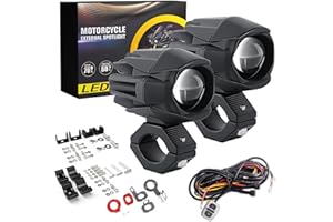 COLIGHT Motorcycle Fog Lights LED Driving Light Auxiliary Light 80W 18000LM with Amber White Dual Color 7 Modes Offroad Spotl