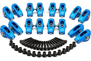 Proform Rocker Arm, Super-Street, 8 mm Pedestal Mount, 1.7 Ratio, Full Roller, Aluminum, Blue Anodized, GM LS-Series, Set of 