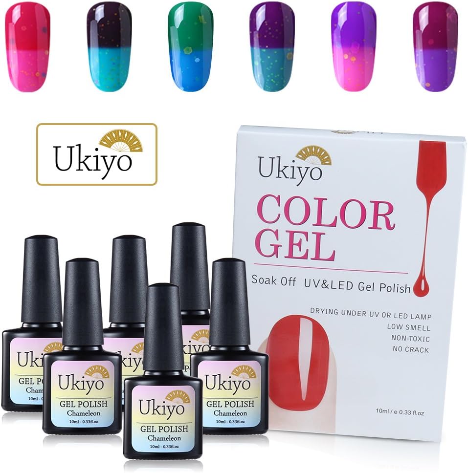 Colour Changing Gel Nail Polish Set, UV LED Soak Off Chameleon Thermal