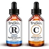 TruSkin Face Serum Duo – Retinol Serum for Face & Vitamin C Serum – Anti Aging Skin Care Set for Women – Skin Care for Bright