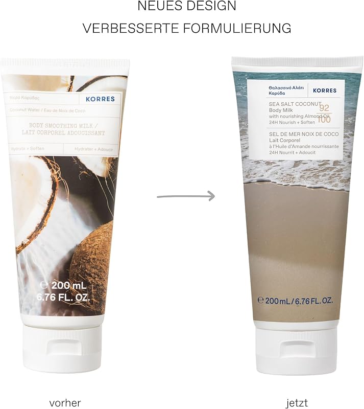 SEA SALT COCONUT Bodymilk mit pflegendem Mandelöl, pflegende Hautcreme mit cremigen Kokosnuss- & Meersalzduft, für 24h Pflege+Geschmeidigkeit, vegan, silikon- und parabenfrei, 200 ml