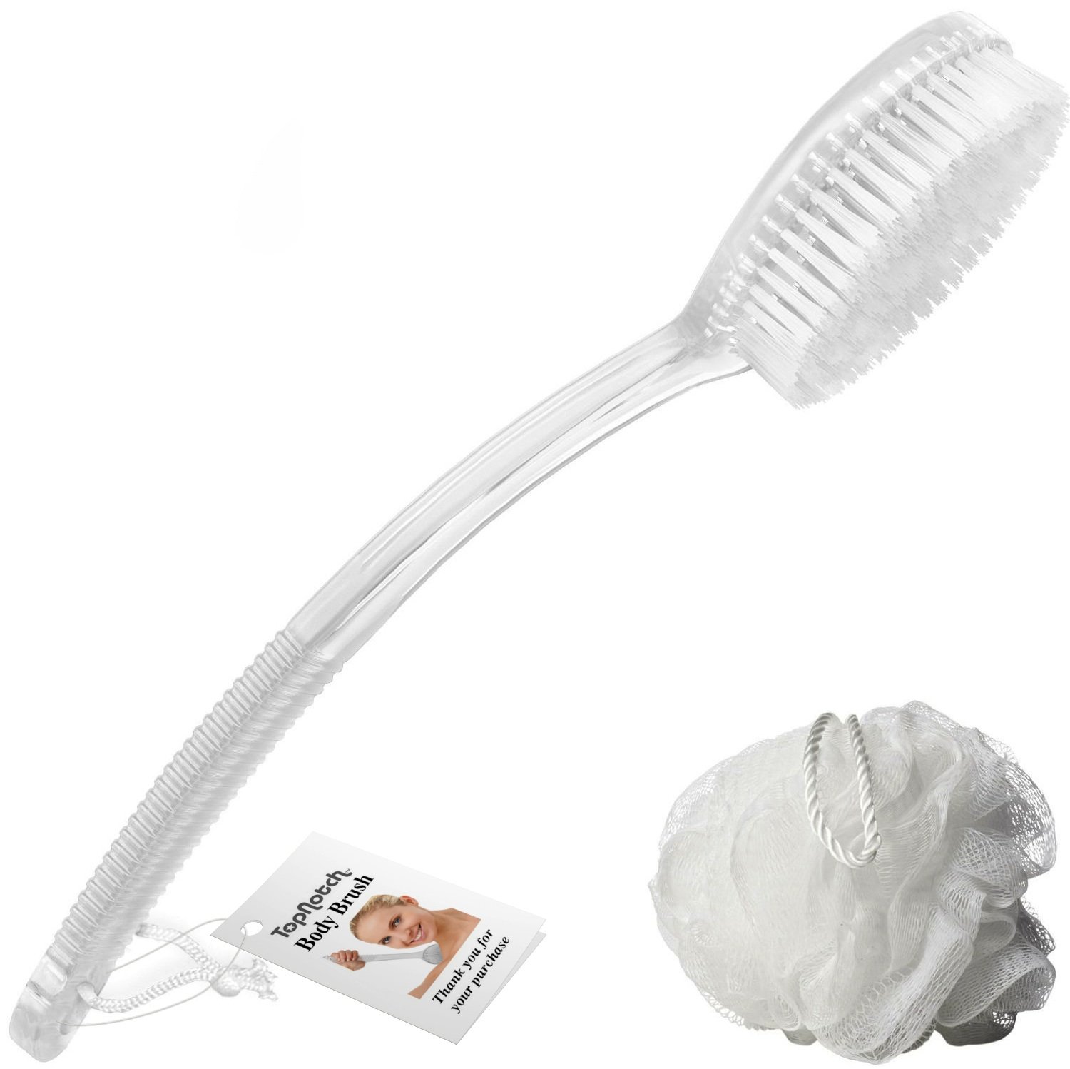 ON SALE TopNotch® Bath Brush Shower Back Scrubber Long Handle PLUS White Mesh S eBay